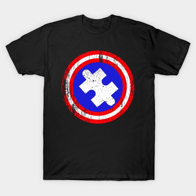 Autism Awareness Captain Autistic Funny Design Superhero Gift T-Shirt by nzbworld